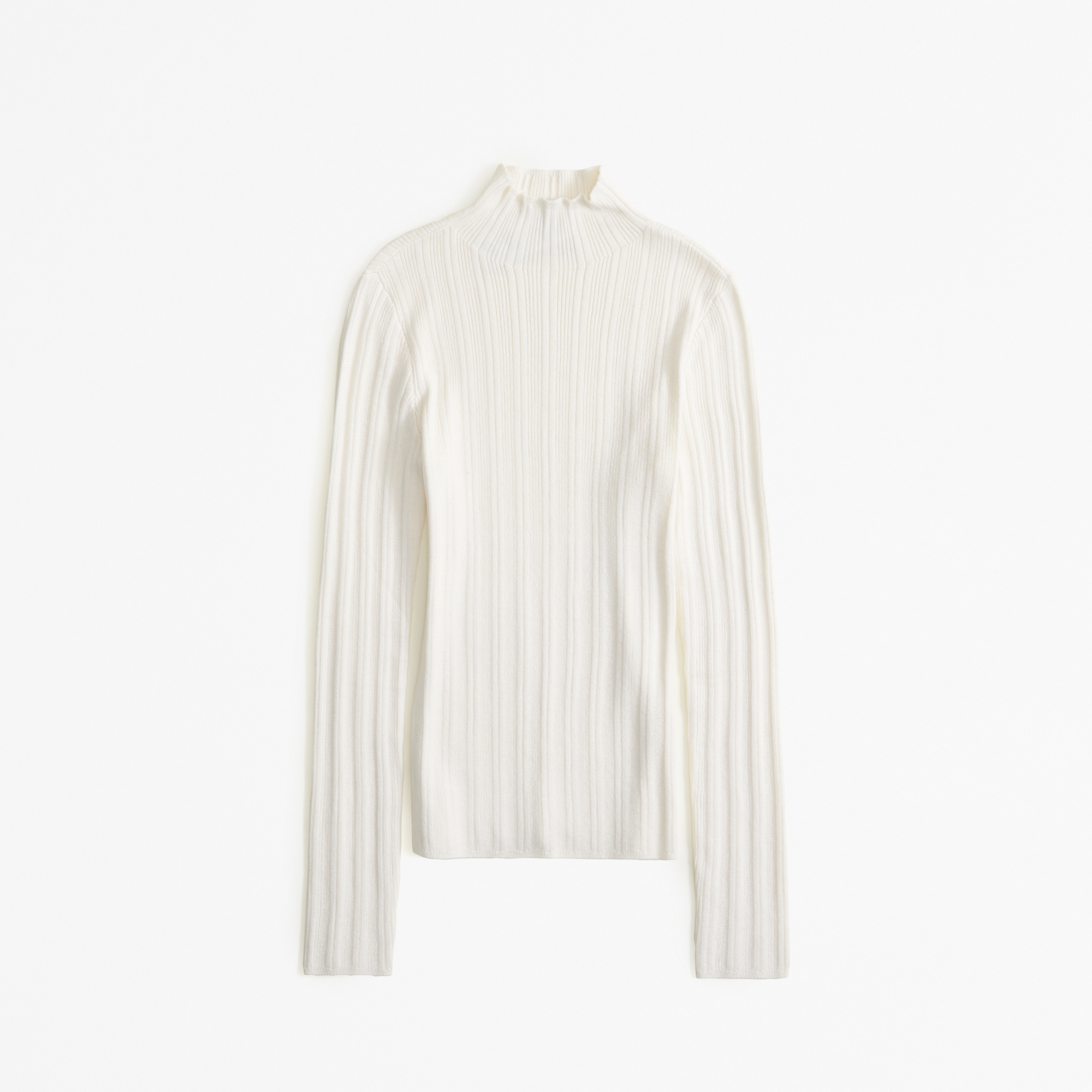 White ribbed turtleneck store sweater