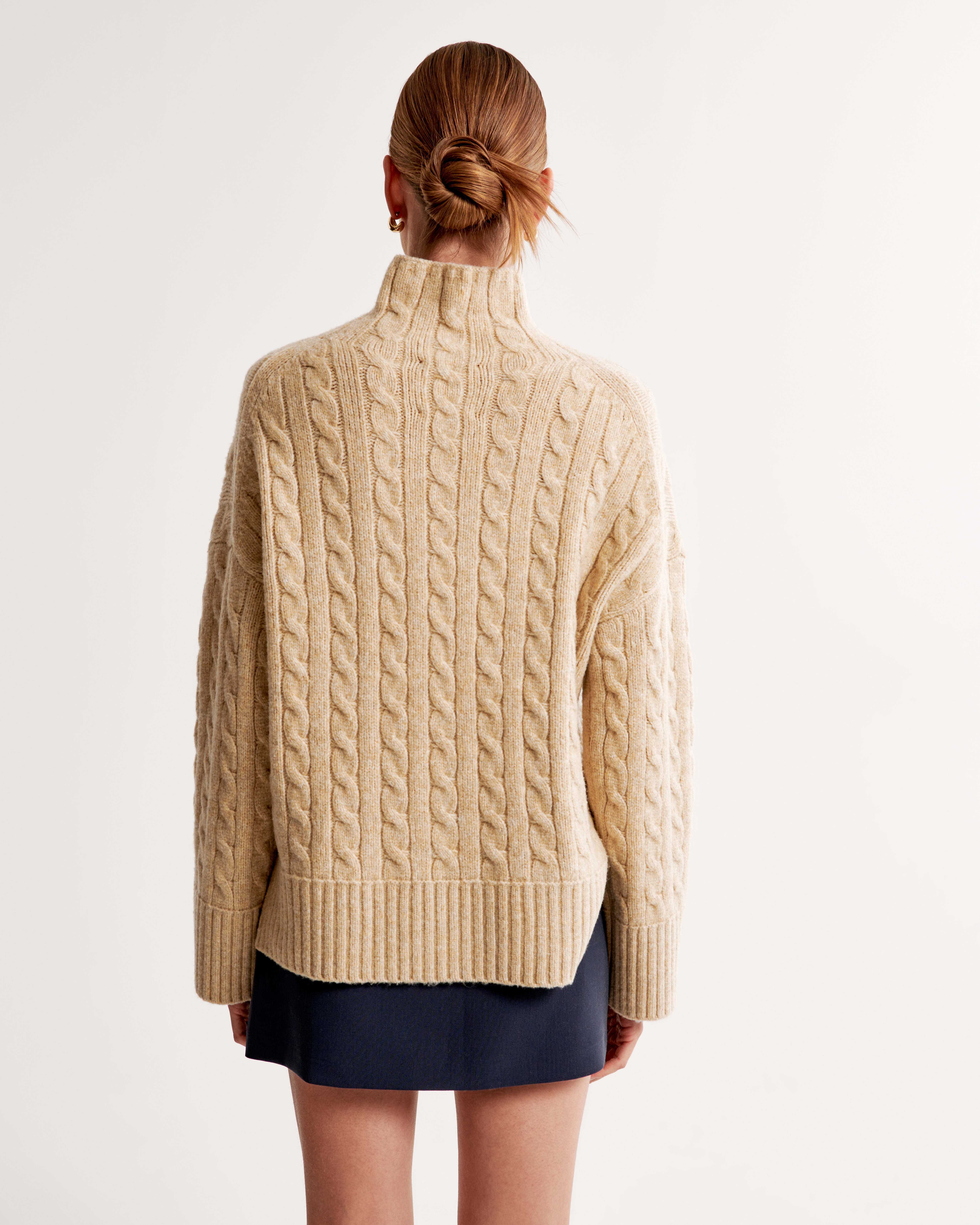 Cable Easy Funnel Neck Sweater