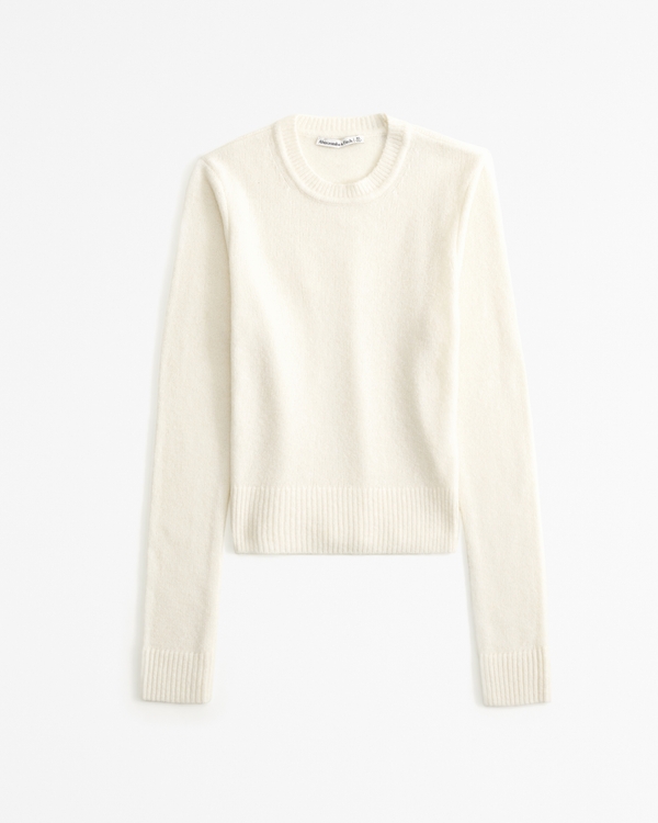 Slim Crew Sweater, Cream