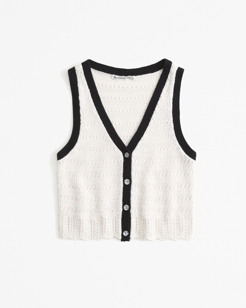 Women's Crochet-Style Sweater Vest | Women's Tops | Abercrombie.com