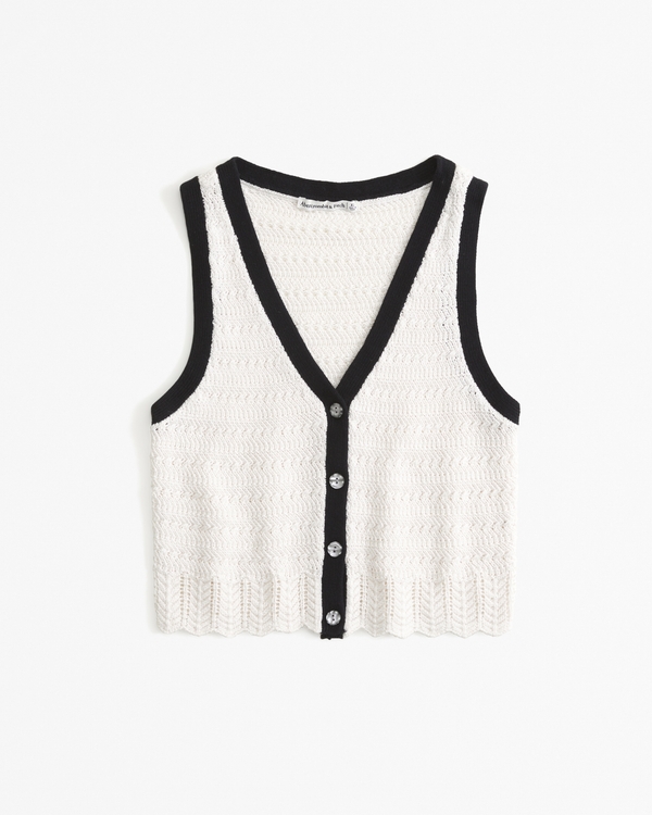 Women's Crochet-Style Sweater Vest | Women's New Arrivals | Abercrombie.com