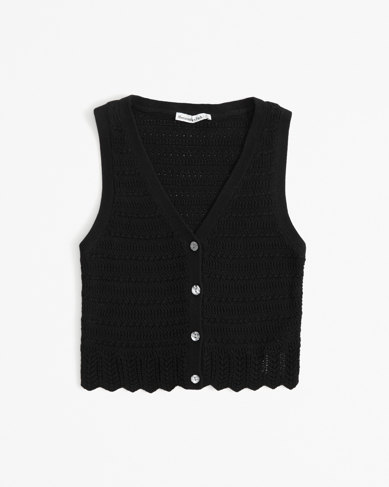 Women's Crochet-Style Sweater Vest | Women's Tops | Abercrombie.com