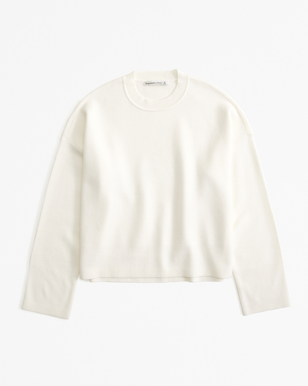LuxeLoft Crew Sweater, White