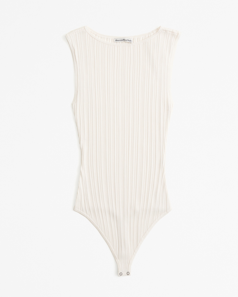 Abercrombie & Fitch 291347 Seamless Rib Scuba Bodysuit White Size