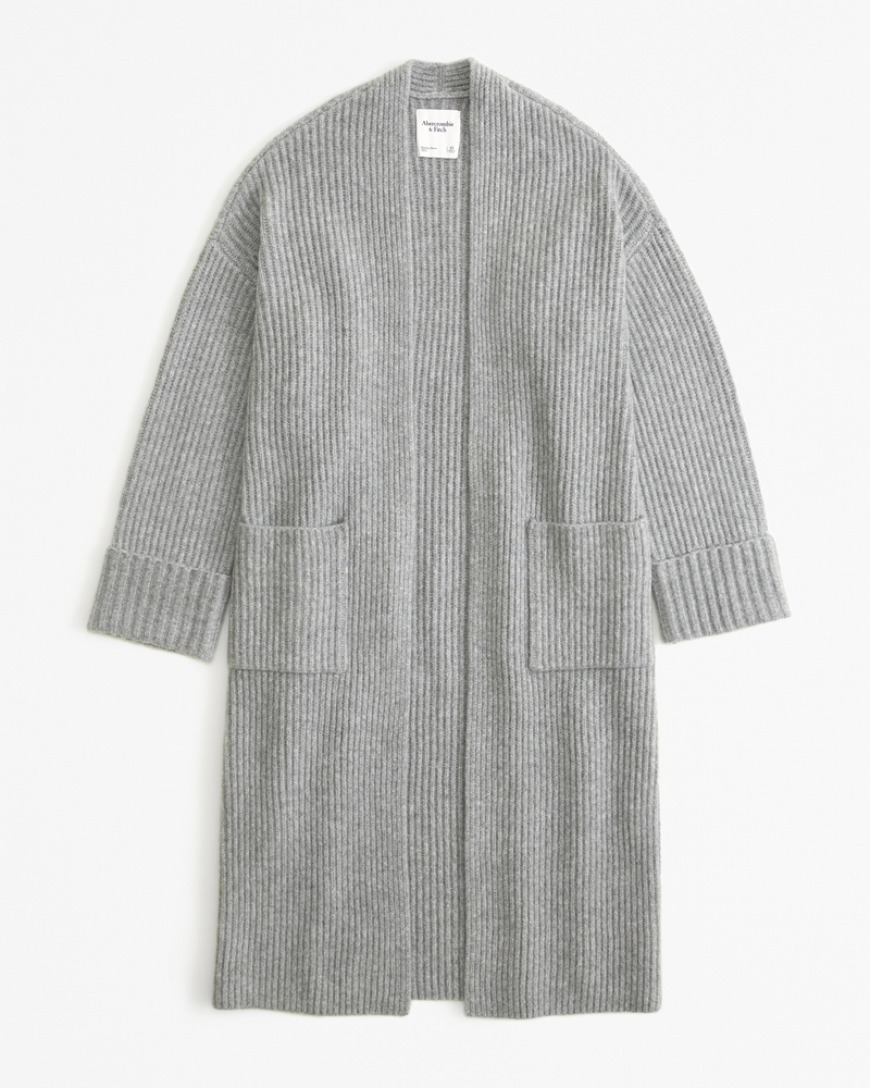 Long Duster With Ribbed Details