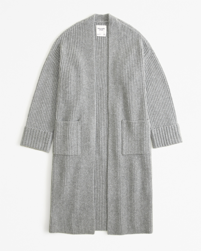 Ribbed Detail Duster Cardigan