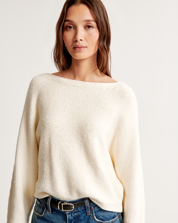 Slash Dolman Sweater, White