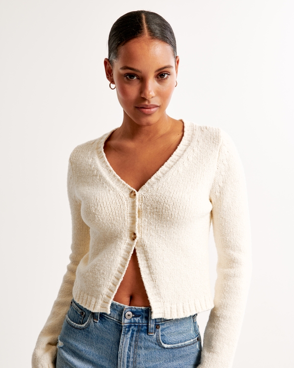 Textural Cardigan, Cream