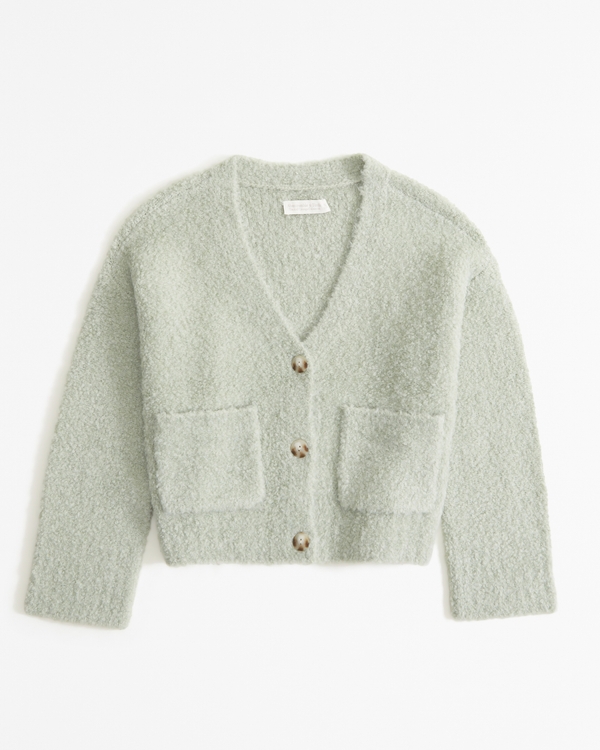 Lounge Boucle Cardigan, Green