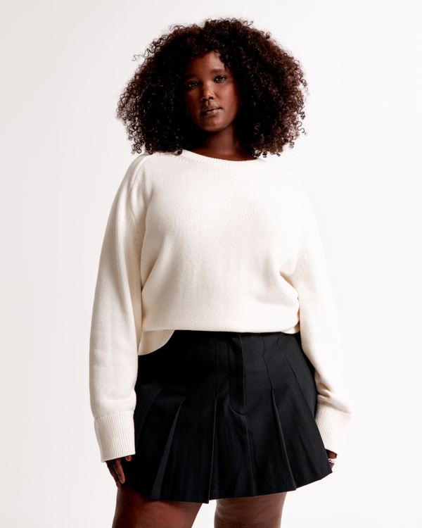 The A&F Madeline Cotton-Blend Crew Sweater, Cream