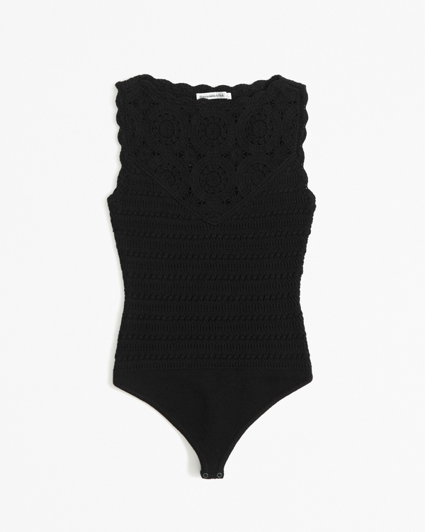 Abercrombie Black Bodysuit XS, Thong Style Sleeveless Neutral