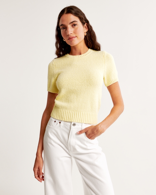 Crew Sweater Tee, Pastel Yellow