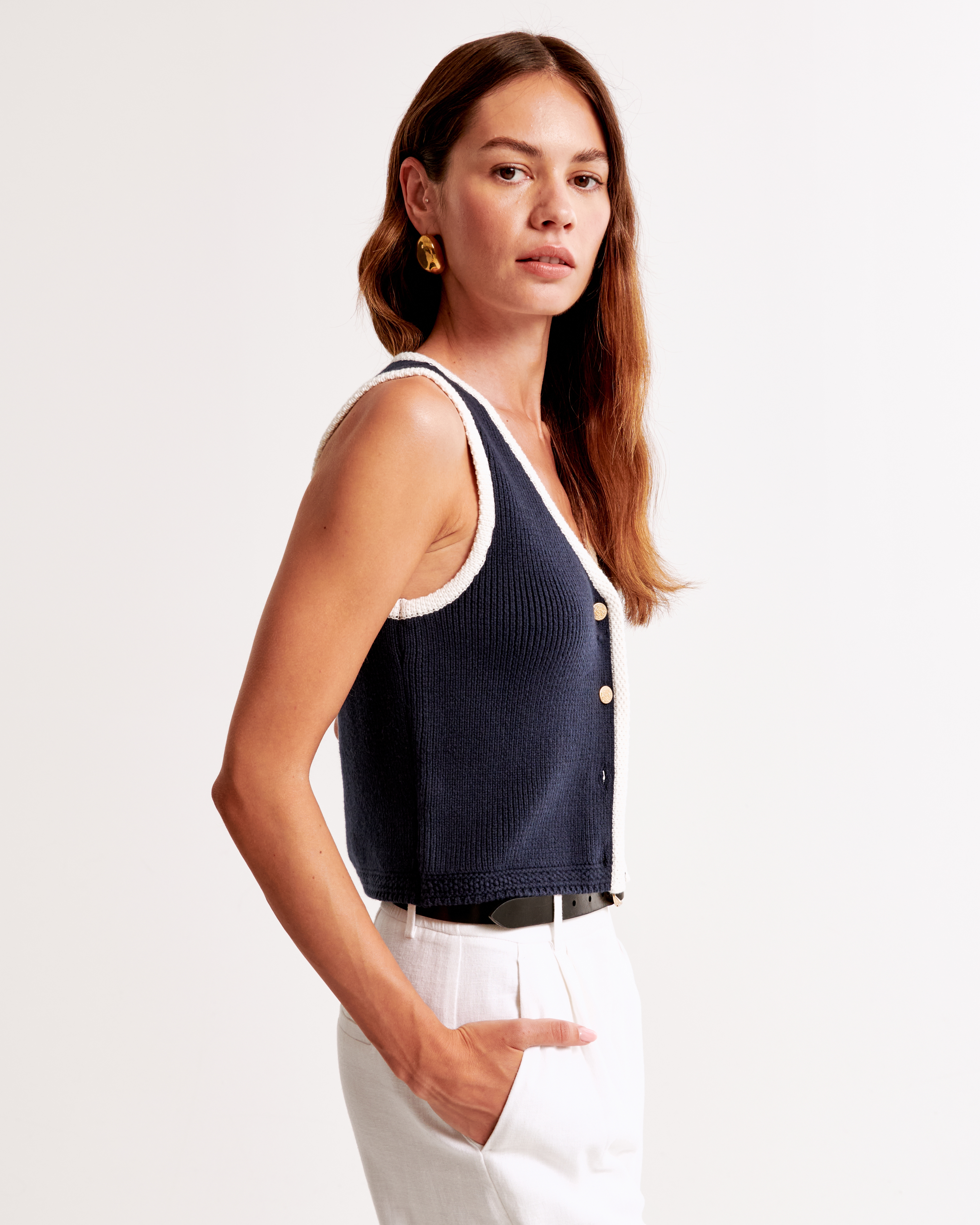 アウターその他 +AMBLER+ Jump up super star sweater knit vest ivory AKN502 Amazon.com: Women's Casual Half Zip Sweater Vest Sleeveless