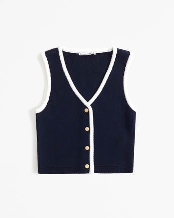 Women's The A&F Mara Button-Up Sweater Vest | Women's Sale