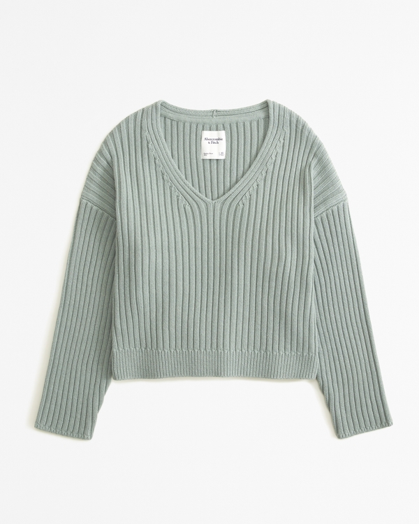 V-Neck Sweater, Green