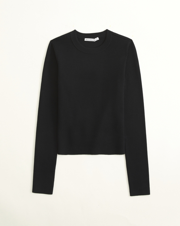 Hollister Women Pullover Sweater Knitted Long Sleeves Crew Neck Black –  Goodfair