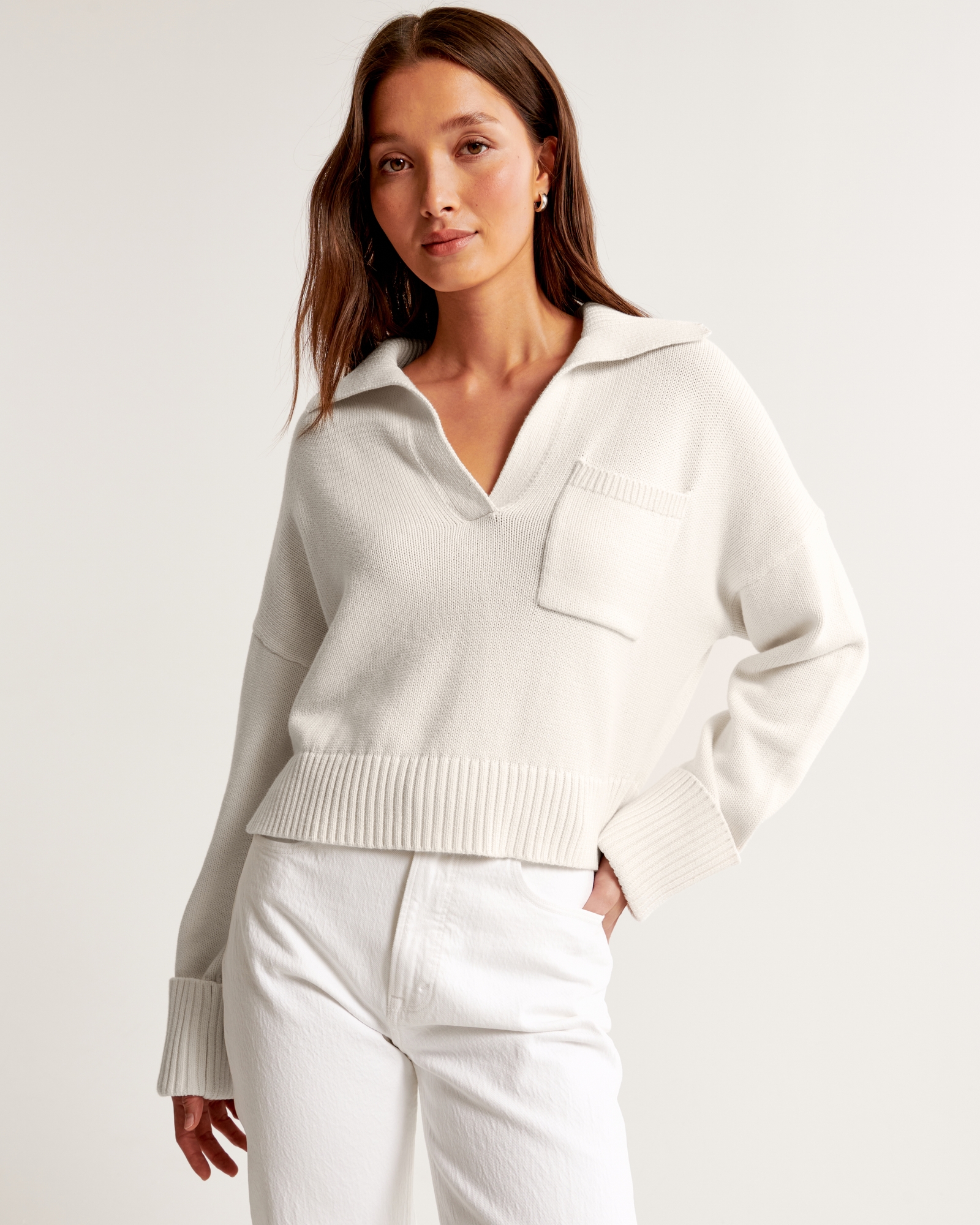 Lucky Brand Womens Embroidered Notch-neck Pullover Sweater, Off-White,  XX-Large