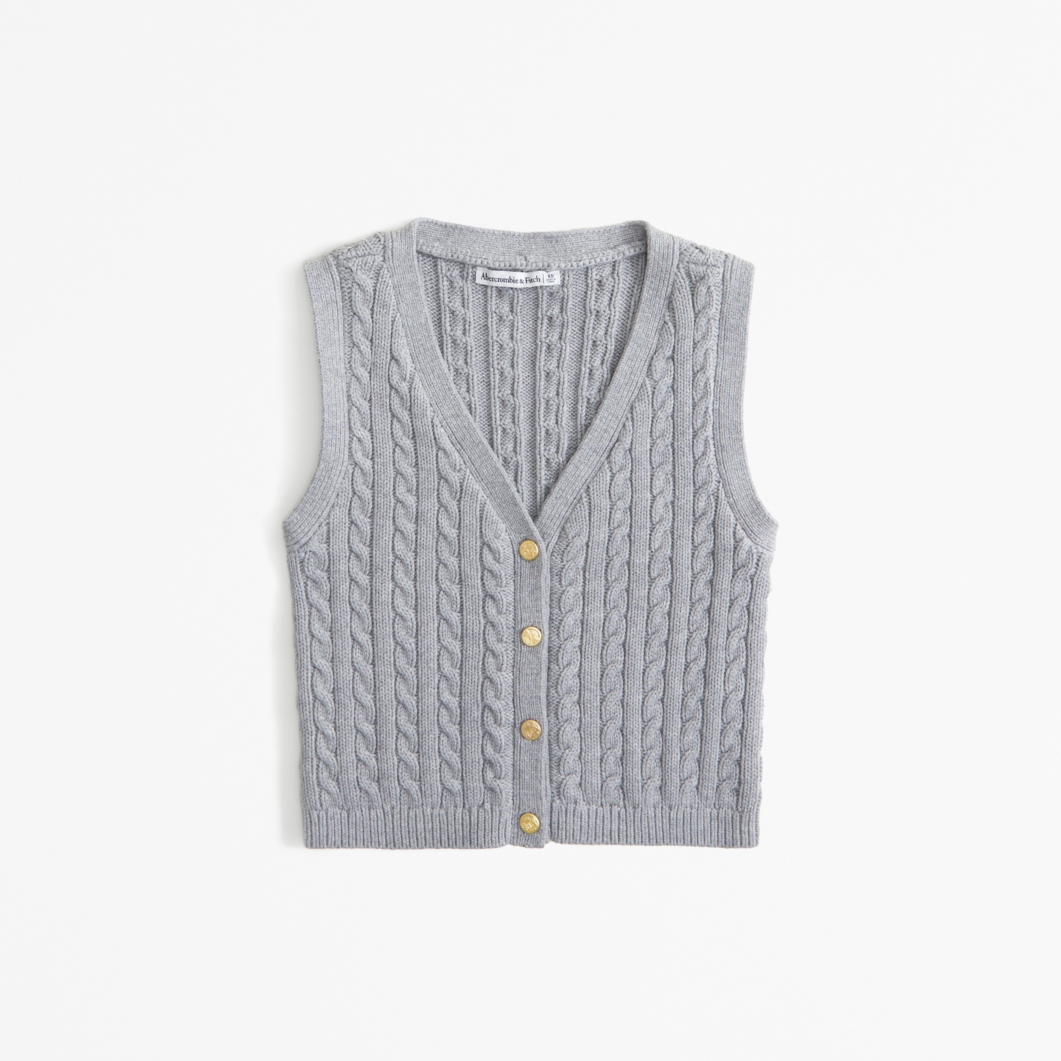 Women's The A&F Mara Cable Button-Up Sweater Vest | Women's Tops