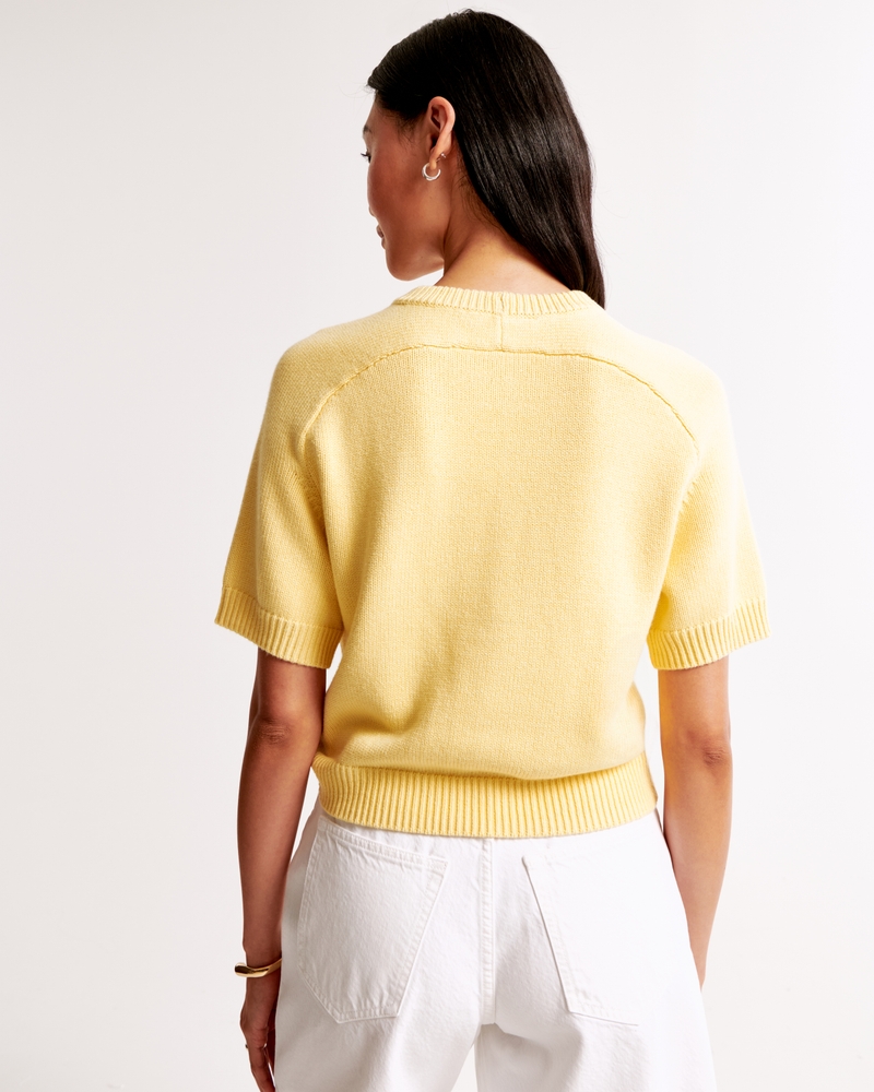 Damen A&F Madeline Pullover-Tee mit Zopfmuster und 