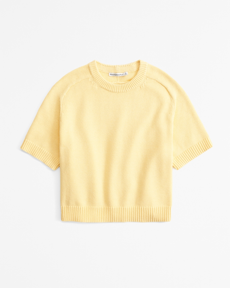 Damen A&F Madeline Pullover-Tee mit Zopfmuster und 