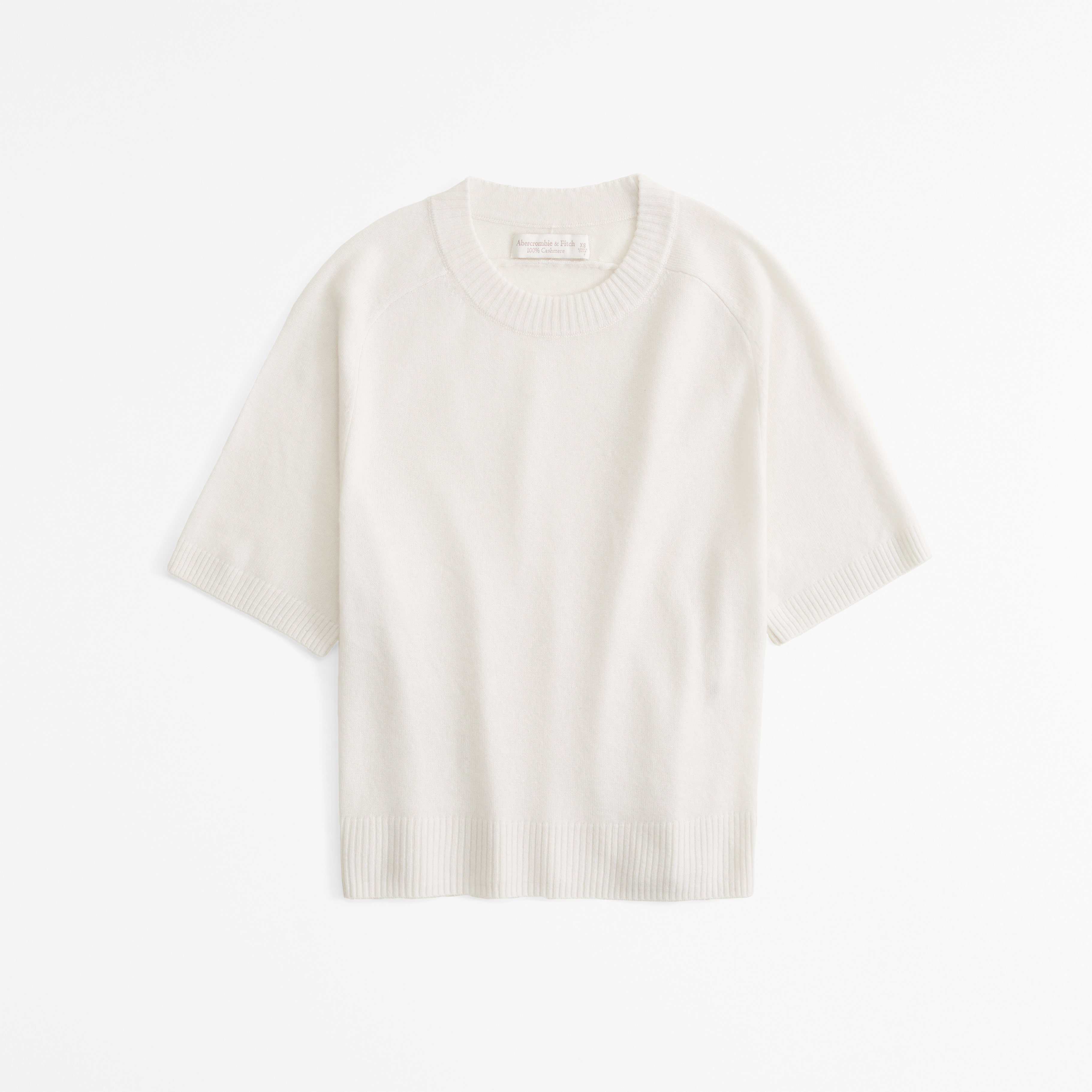 Abercrombie & Fitch Cashmere Crew Tee In White