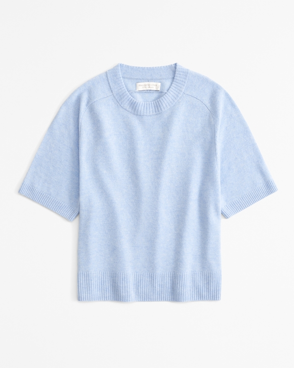 Cashmere Crew Tee, Blue view 1