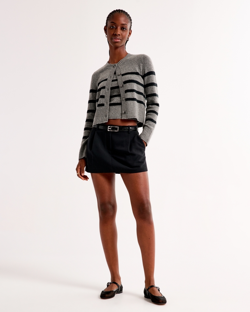 Striped Tank & Crew Cardigan Set
