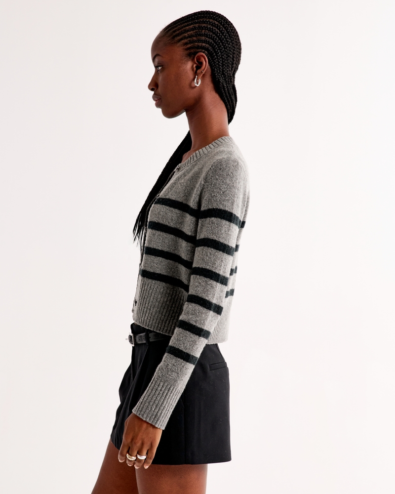 Striped Tank & Crew Cardigan Set