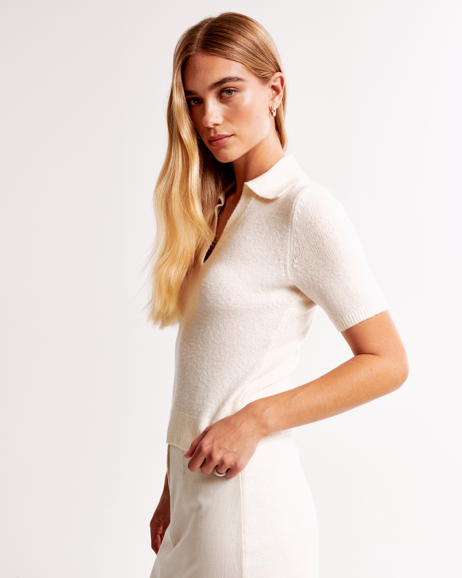 Notch-Neck Sweater Tee