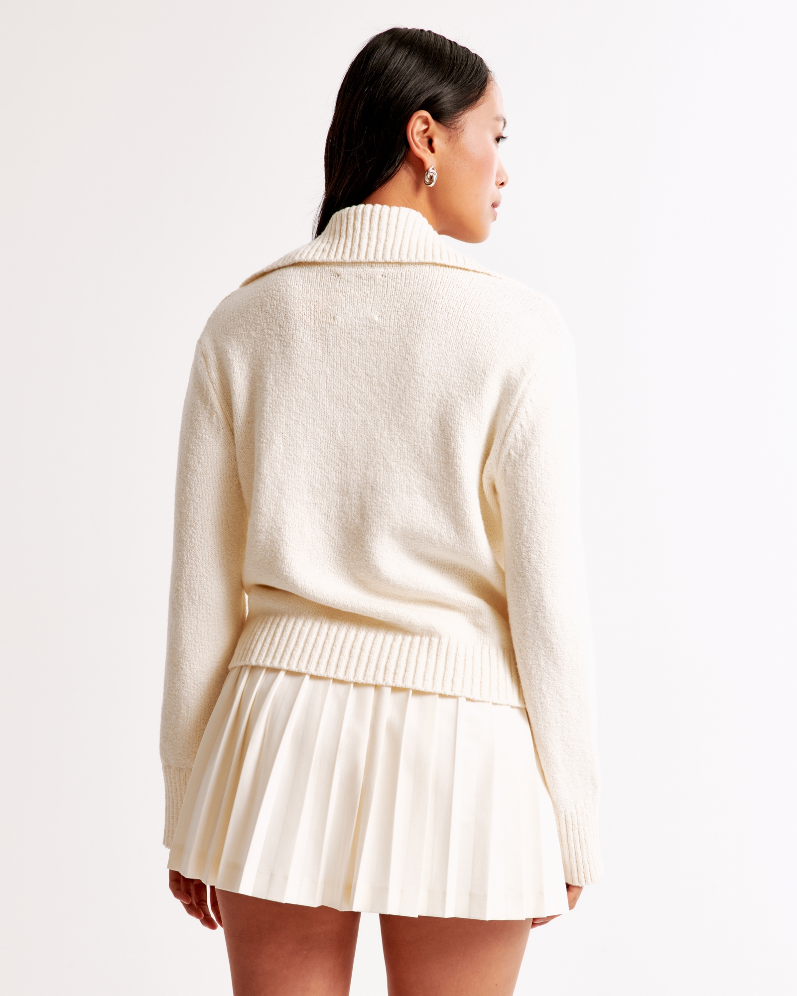 Textural Notch-Neck Sweater