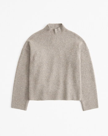 Extended-Sleeve Funnel-Neck Sweater main image 1