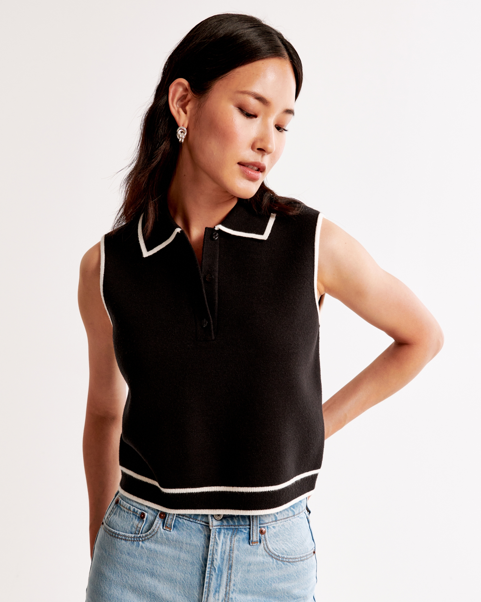 LuxeLoft Sleeveless Notch-Neck Top