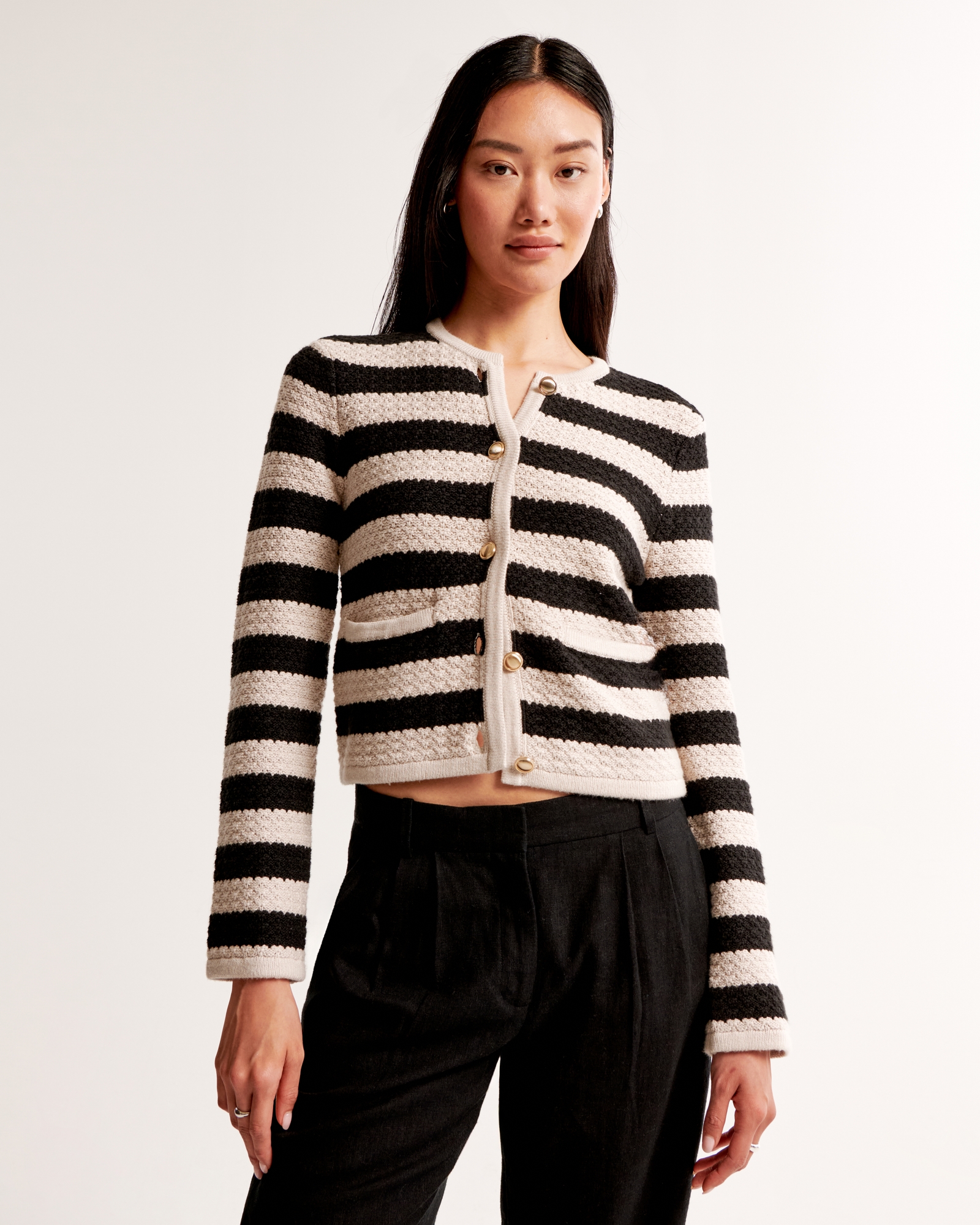 Textural Crew Sweater Jacket