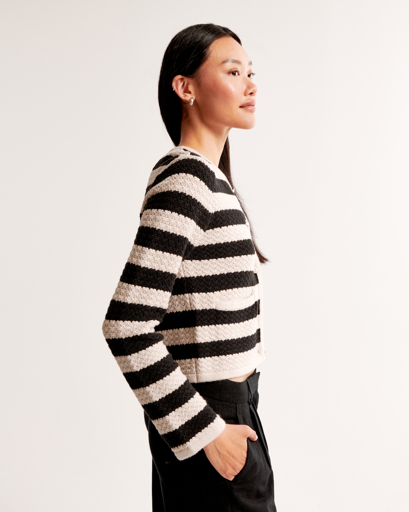 Textural Crew Sweater Jacket