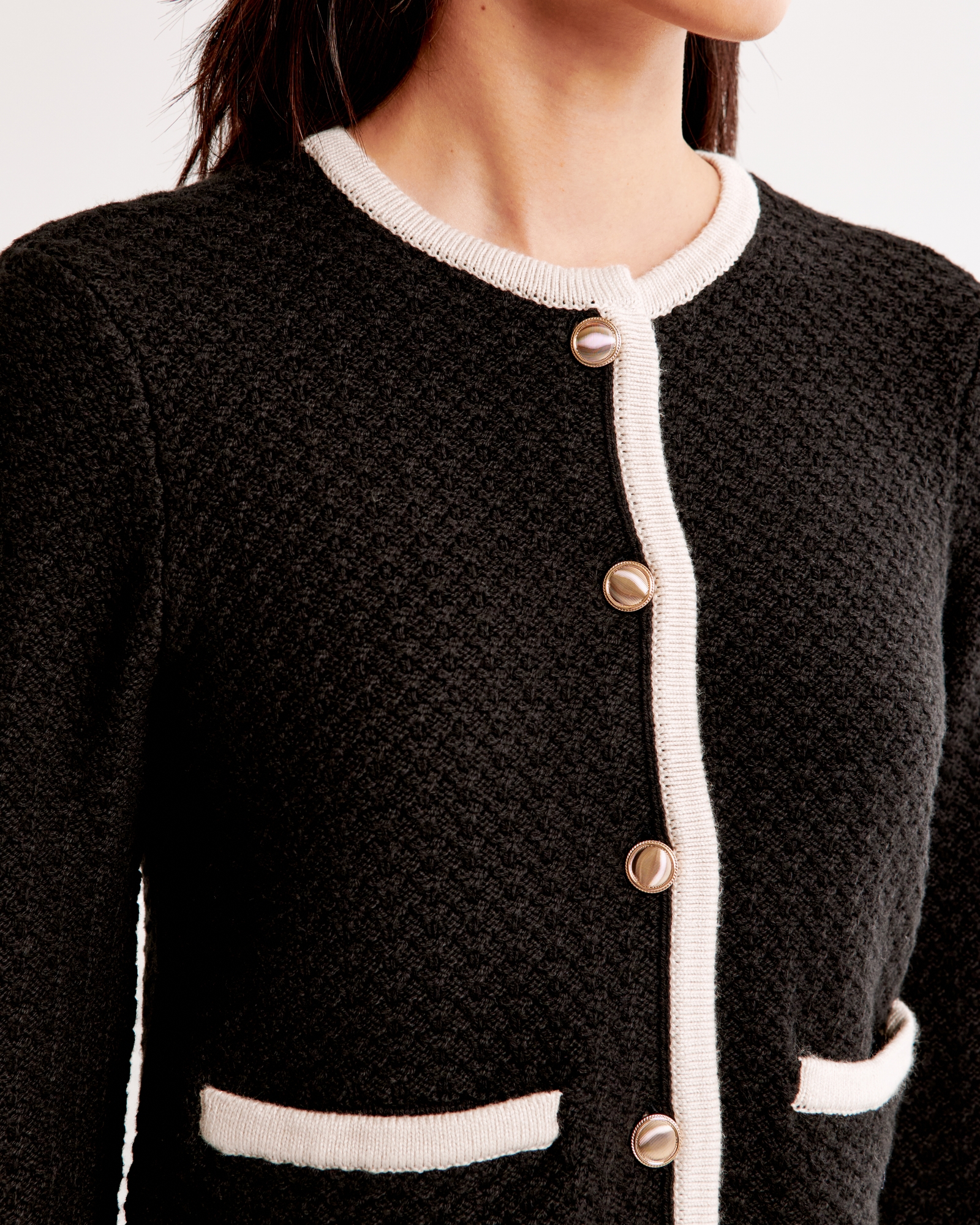 Textural Crew Sweater Jacket