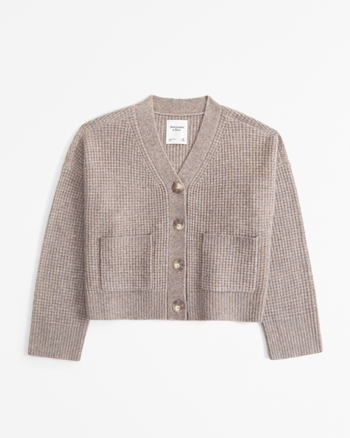 Black waffle cardigan shop