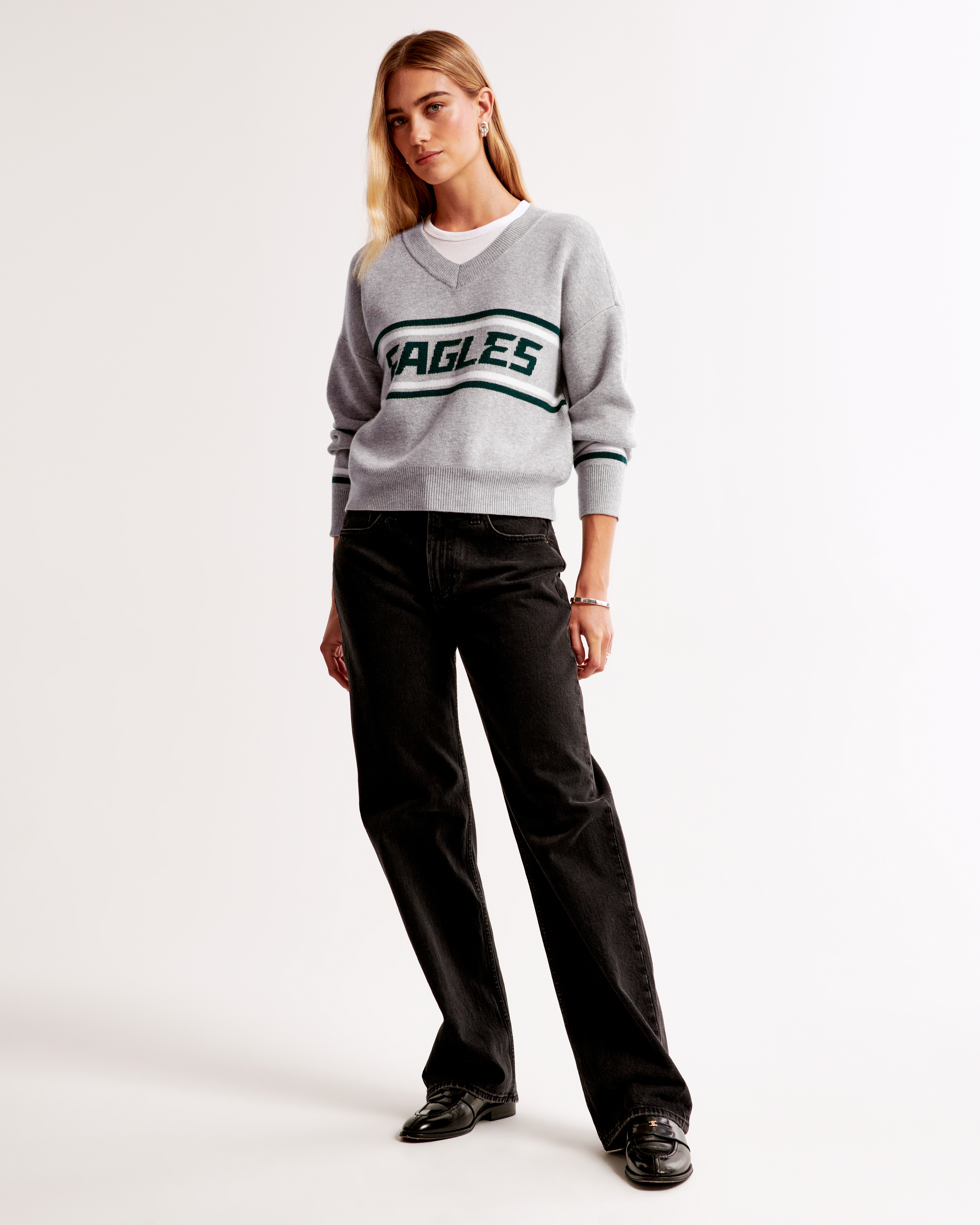 Abercrombie & Fitch Philadelphia Eagles Luxeloft V-neck Sweater