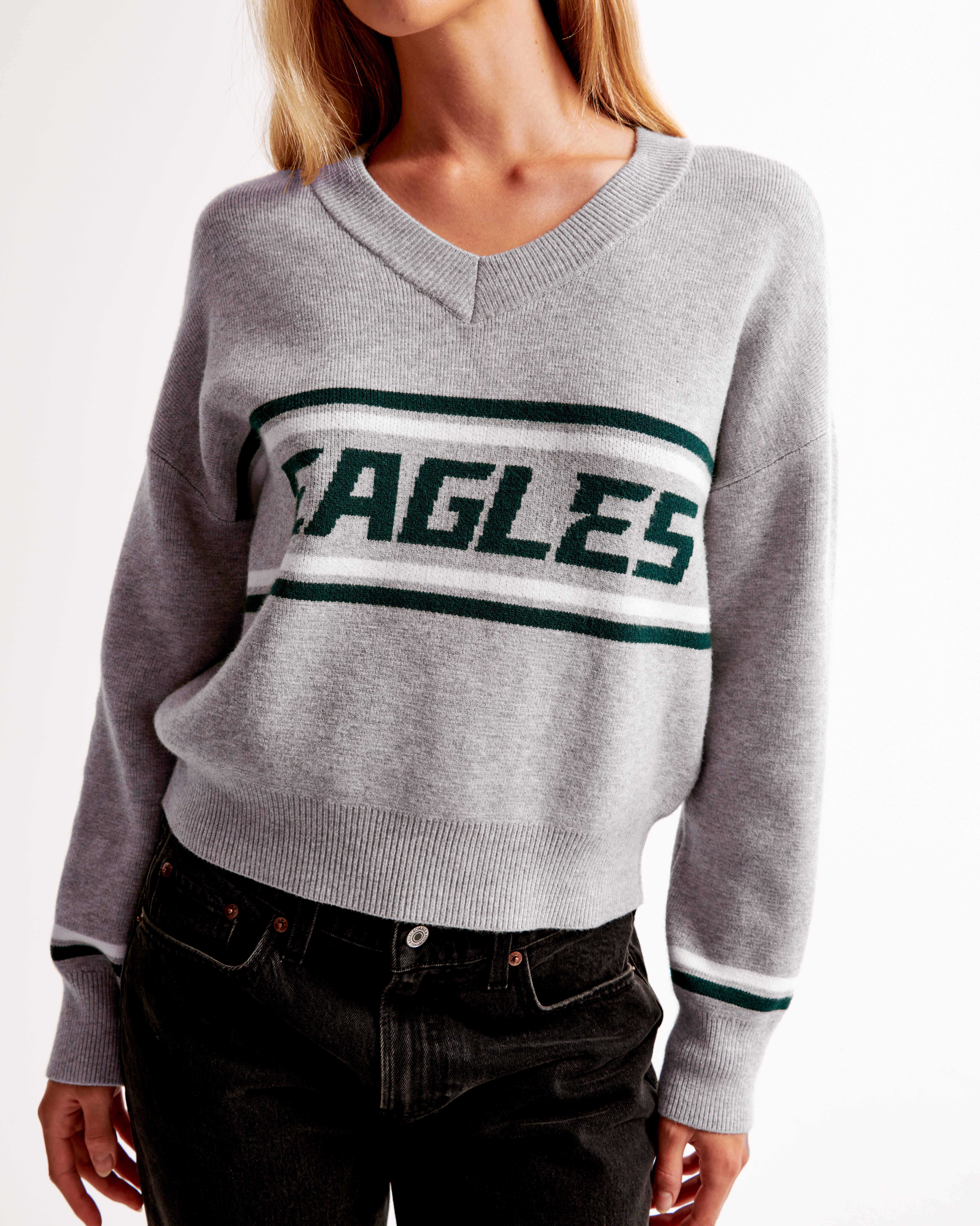 Abercrombie & Fitch Philadelphia Eagles Luxeloft V-neck Sweater
