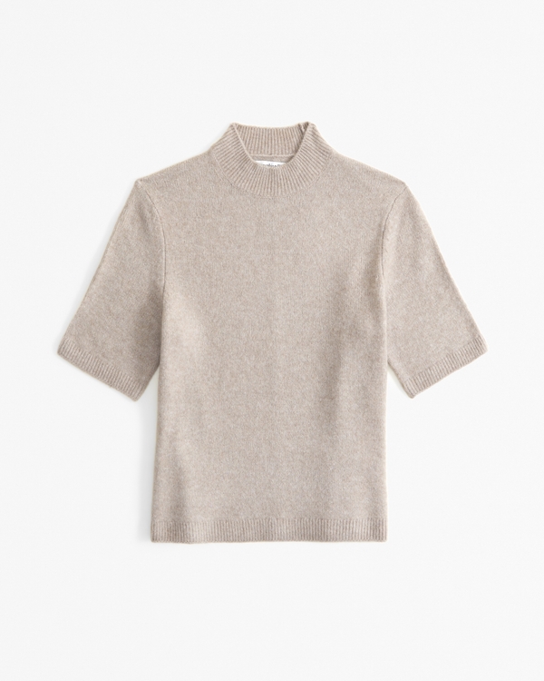 Skimming Mockneck Sweater Tee, Taupe view 1