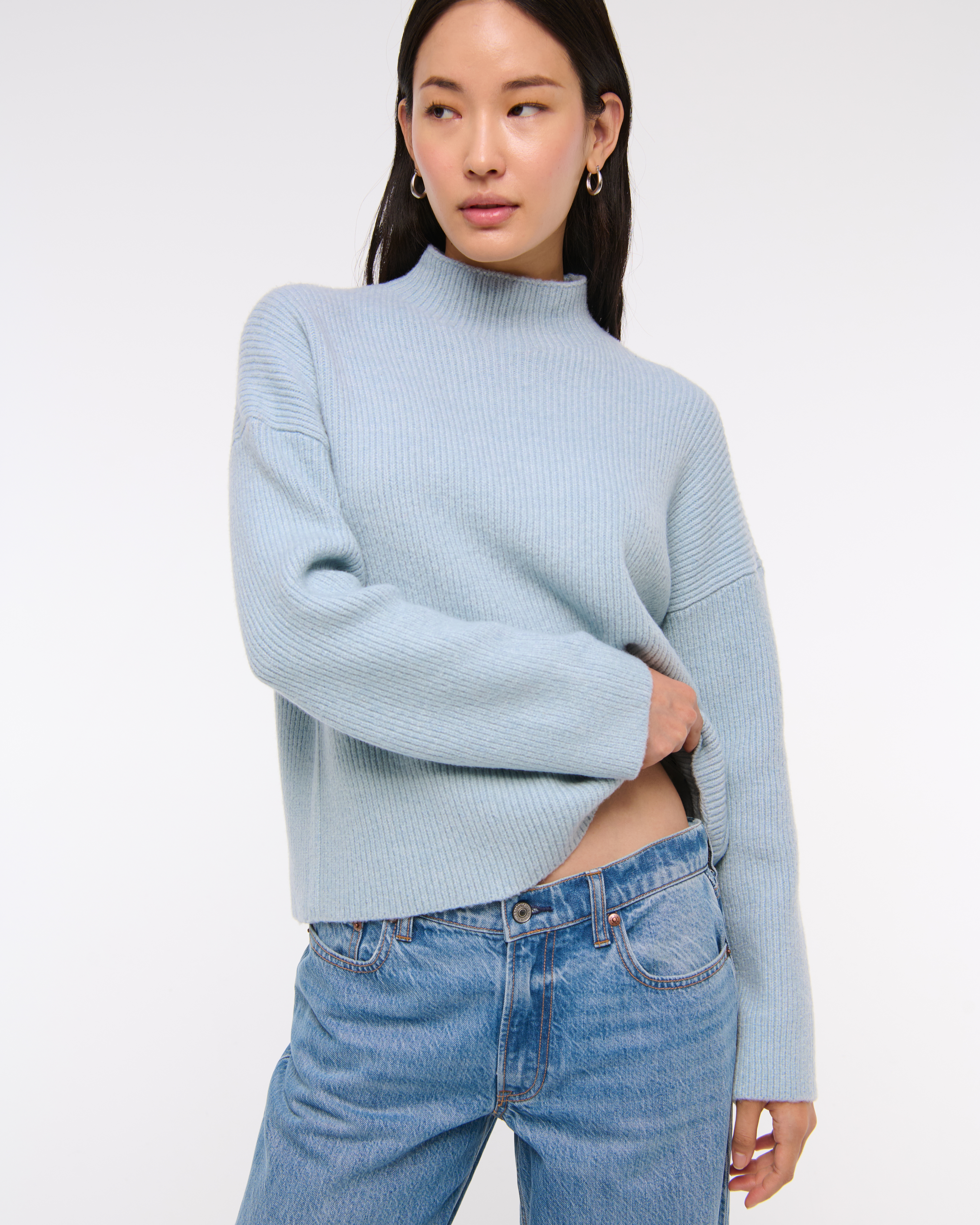 Funnel neck pullover on sale