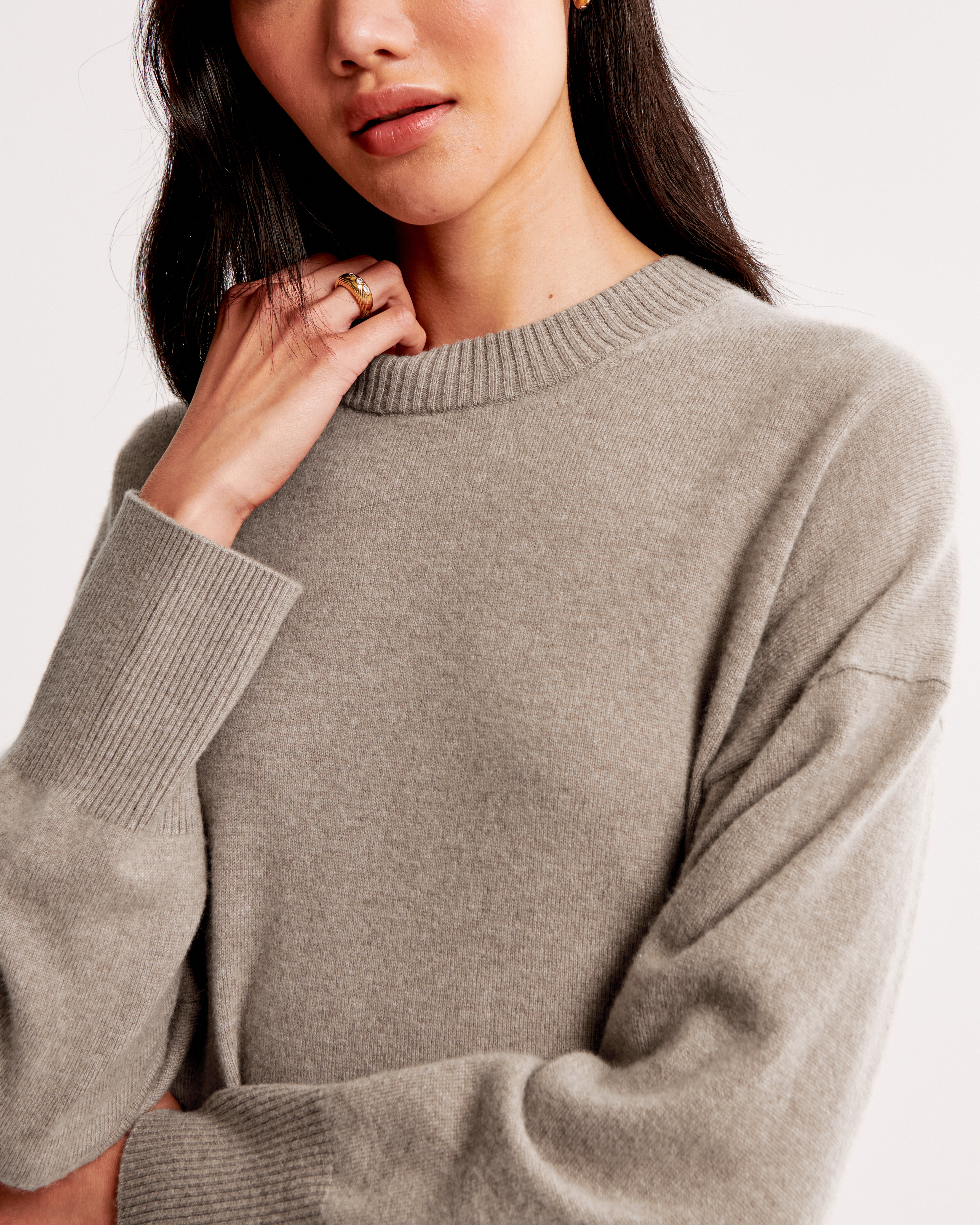 Женский свитер Abercrombie & Fitch Cashmere Crew, цвет: Светлый коричневый — фото 3