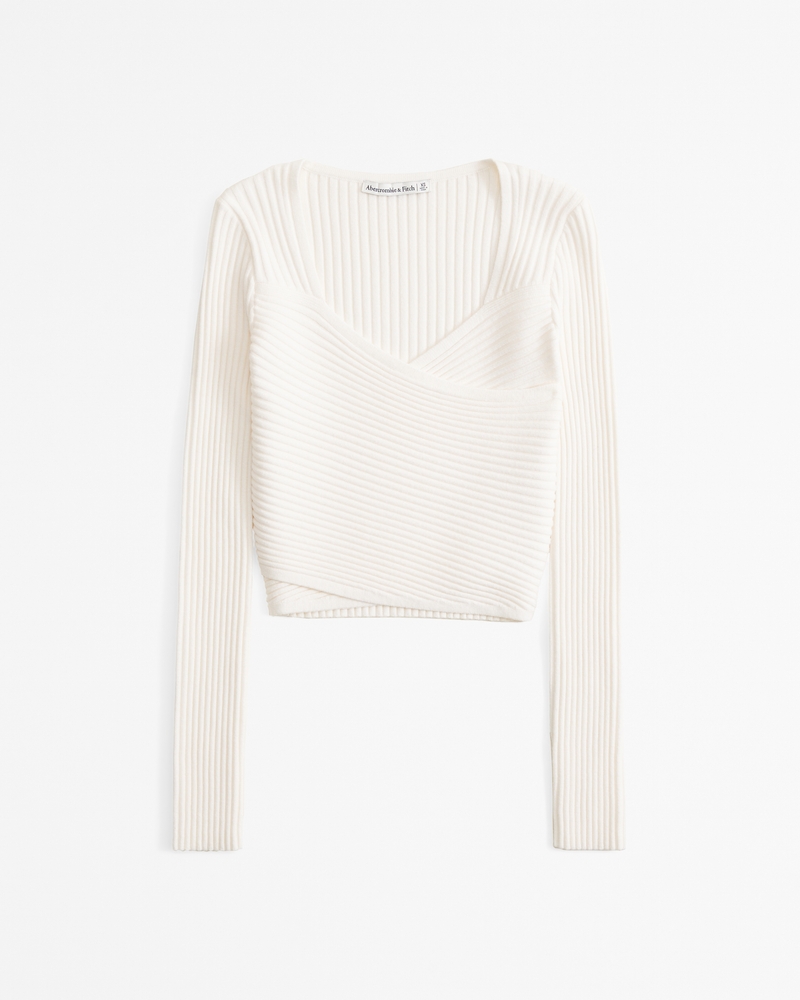 Fitted wrap sweater sale