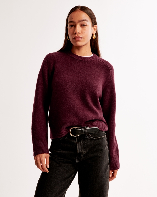 The A&F Madeline Crew Sweater, Burgundy