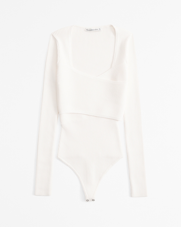 LuxeLoft Wrap Bodysuit, Cream