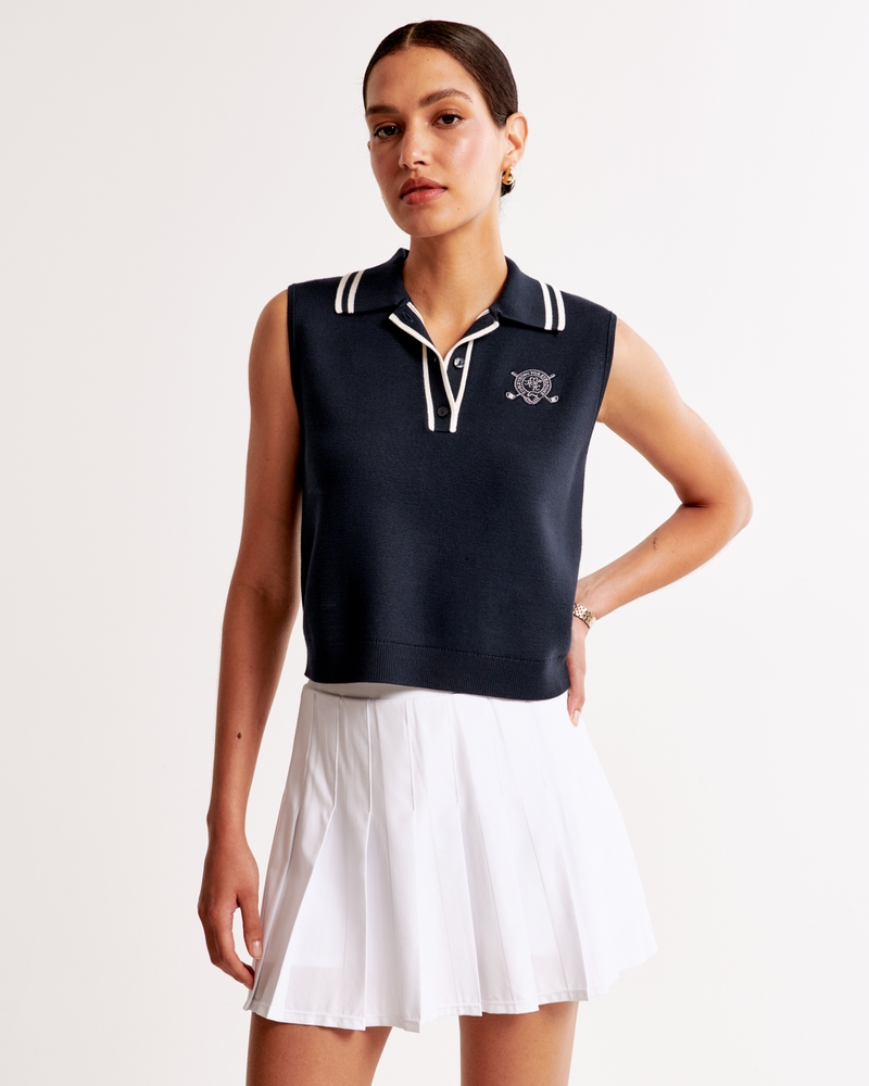 LuxeLoft Sleeveless Sweater Polo