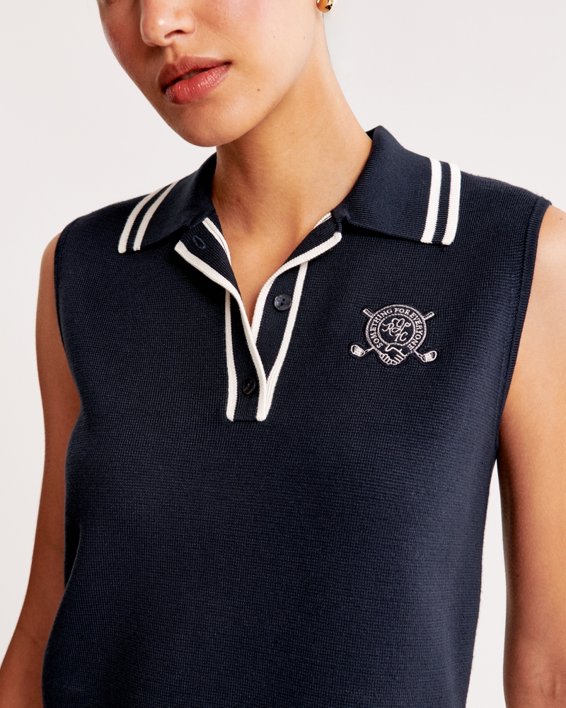 LuxeLoft Sleeveless Sweater Polo