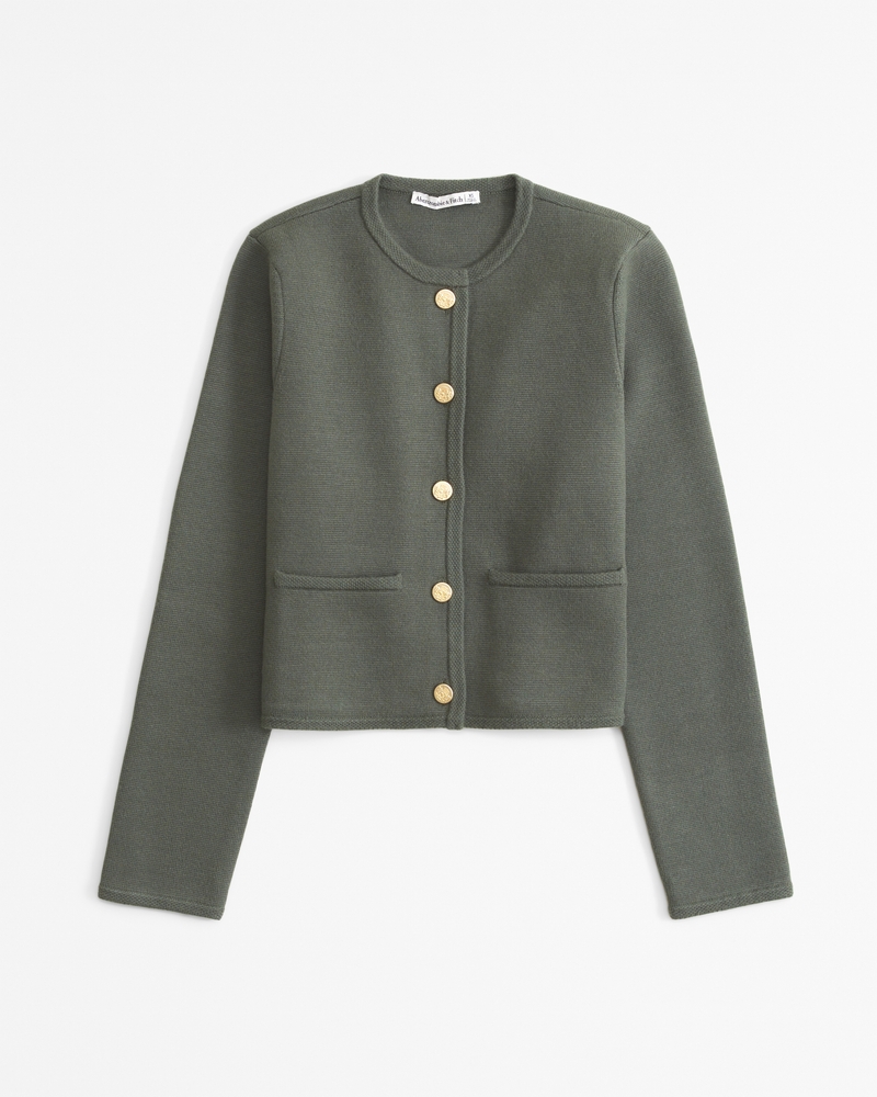 Women s LuxeLoft Crew Sweater Jacket Women s Tops Abercrombie