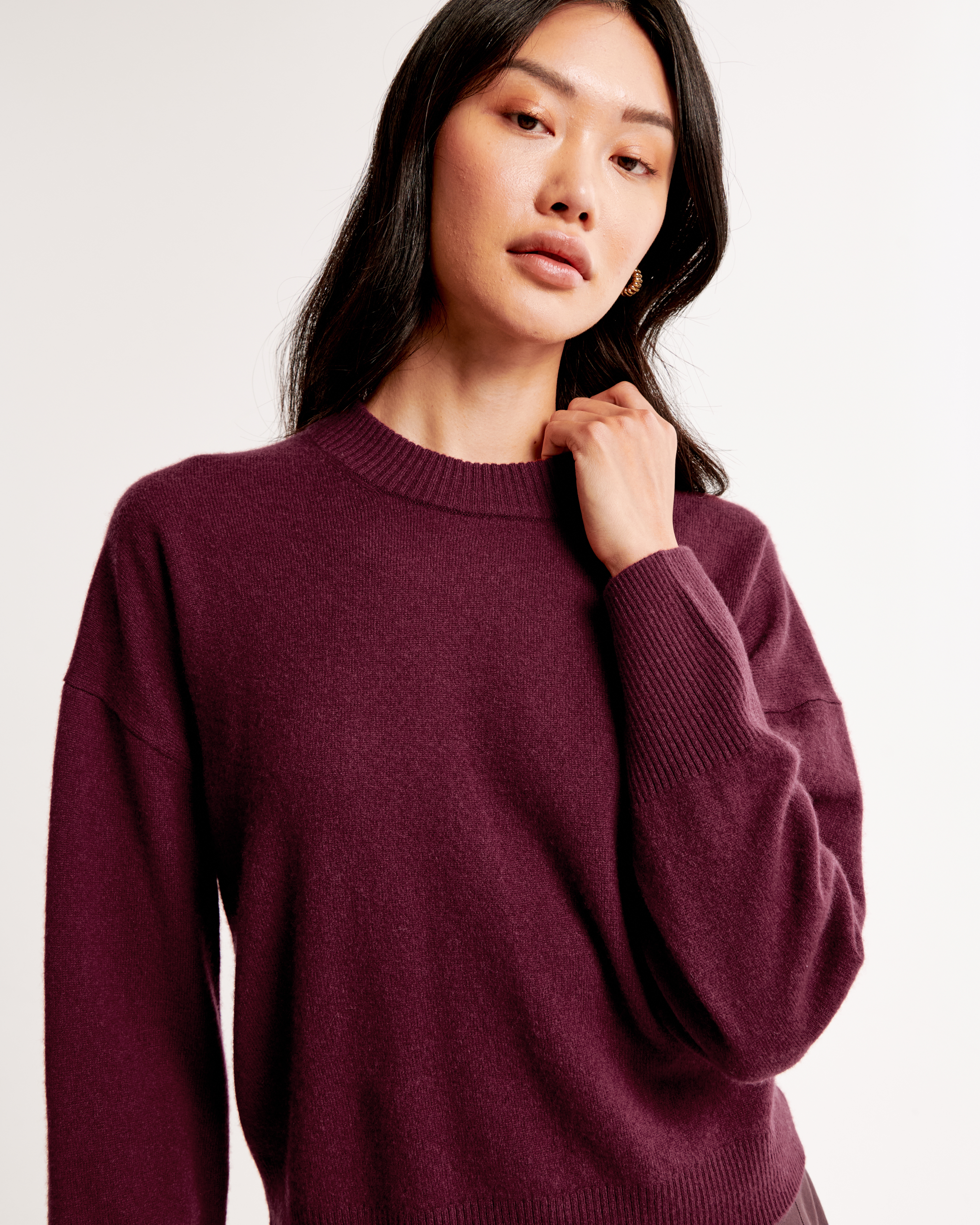 Abercrombie & Fitch Cashmere Crew Sweater In Red