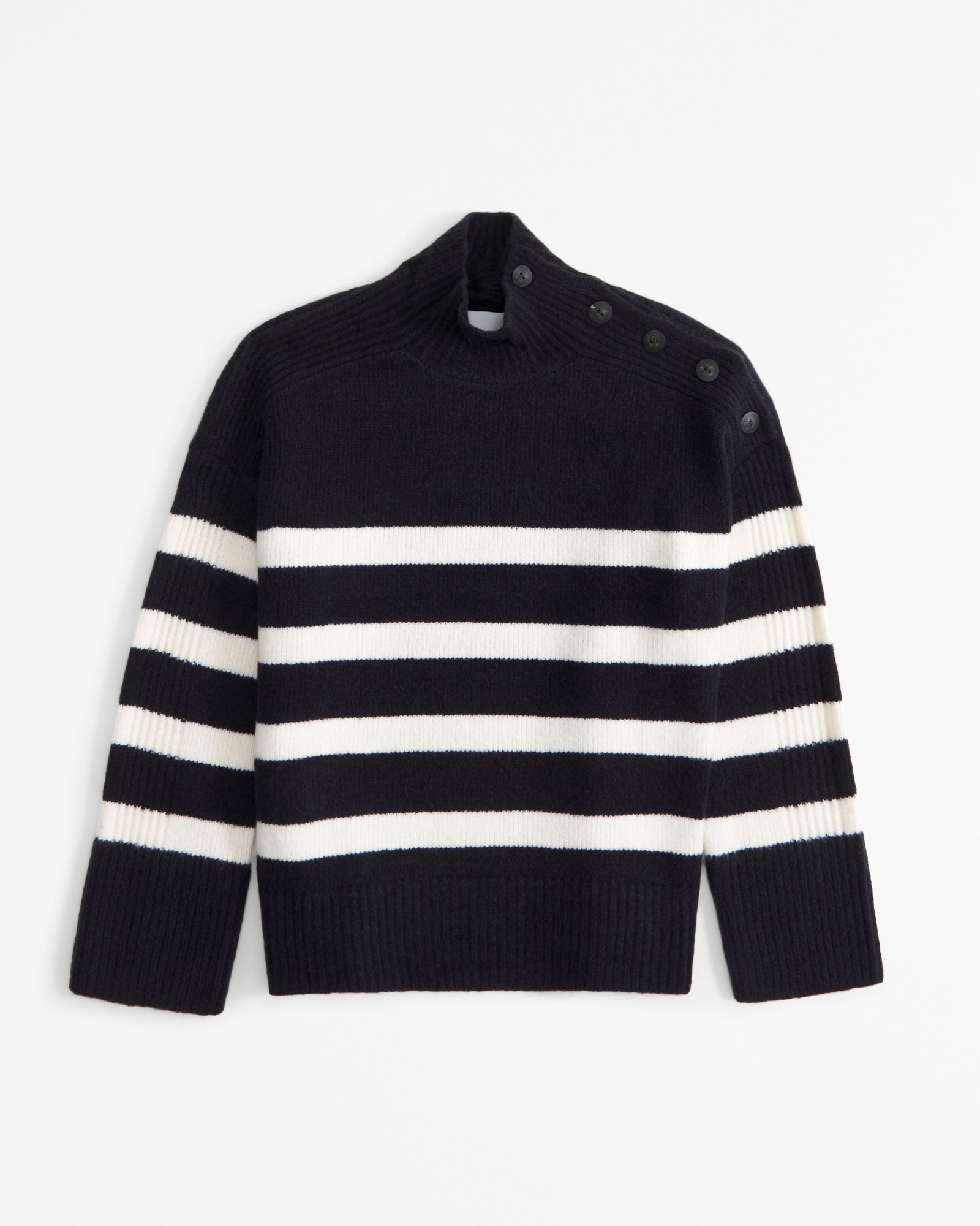 Button Detail Mockneck Sweater