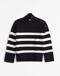Button Detail Mockneck Sweater